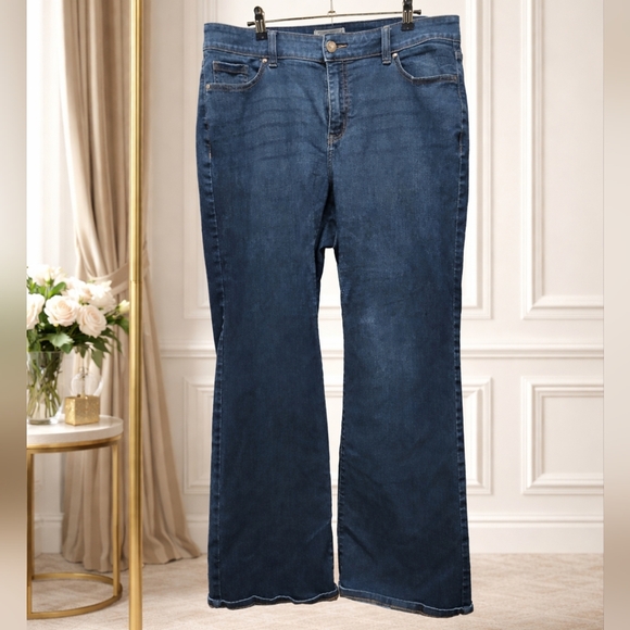 Lane Bryant Denim - Lane Bryant 16s Dark Blue Flare Jeans